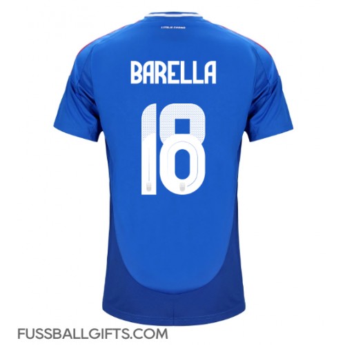 Italien Nicolo Barella #18 Fußballbekleidung Heimtrikot EM 2024 Kurzarm